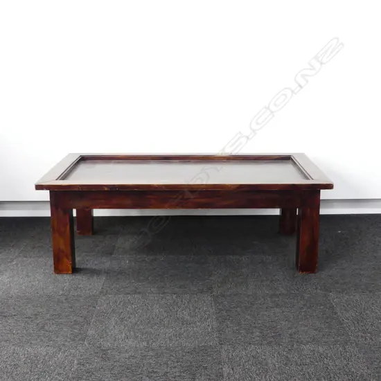 TEAK COFFEE TABLE GLASS MISSING