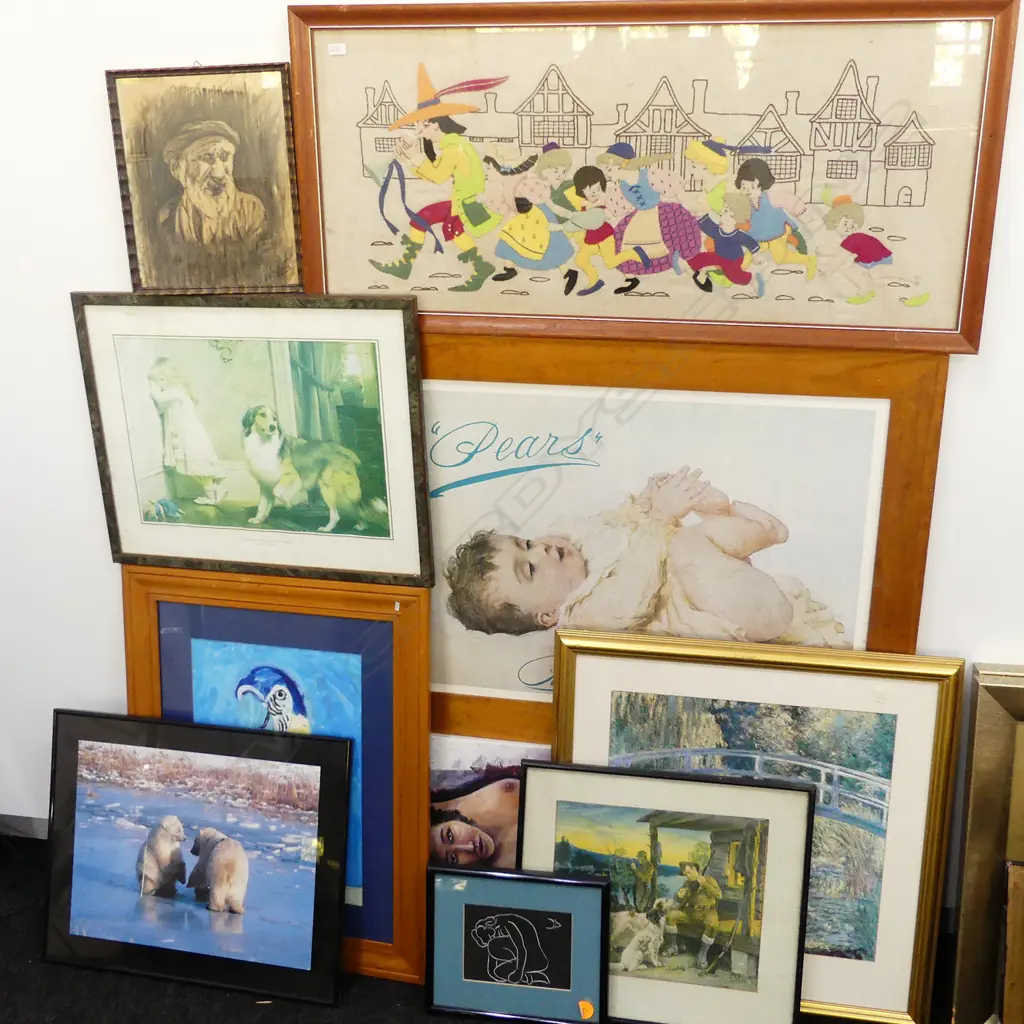 10 VARIOUS; EMBROIDERY, PEARS PRINT, ARTWORKS Image 1++