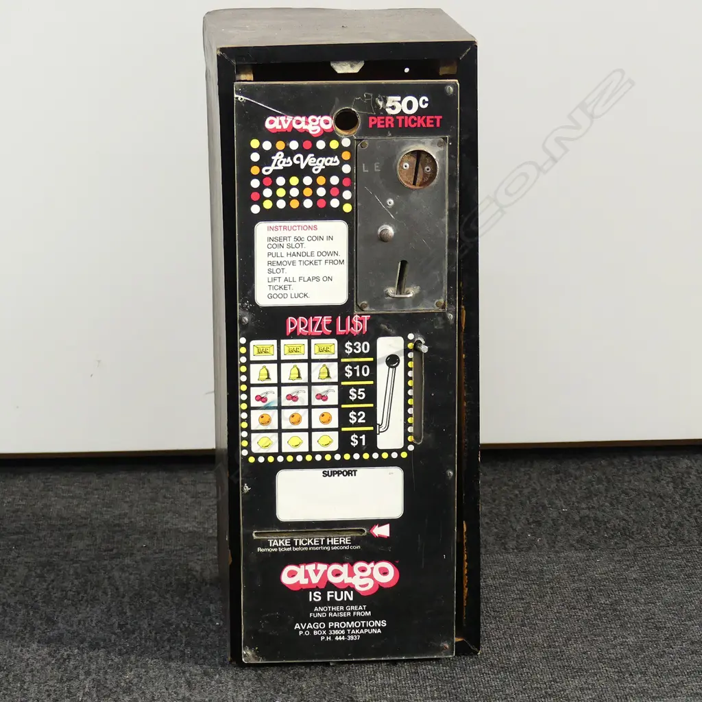 VINTAGE AVAGO 'Las Vegas' COIN OPERATED SLOT MACHINE, H. 560MM Image 1++