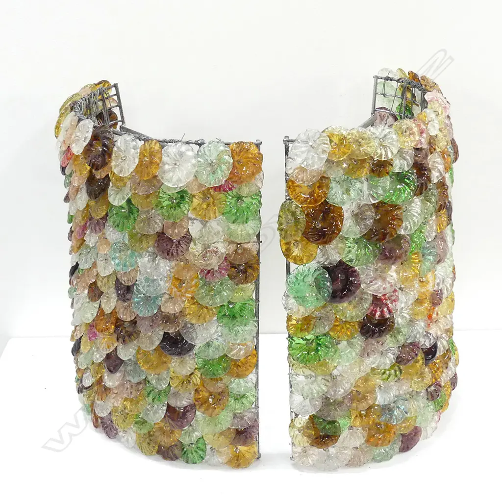 PR MULTI-COLOURED GLASS WALL LIGHTS, H. 250MM Image 1++