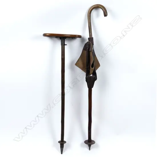 Two vintage shooting sticks