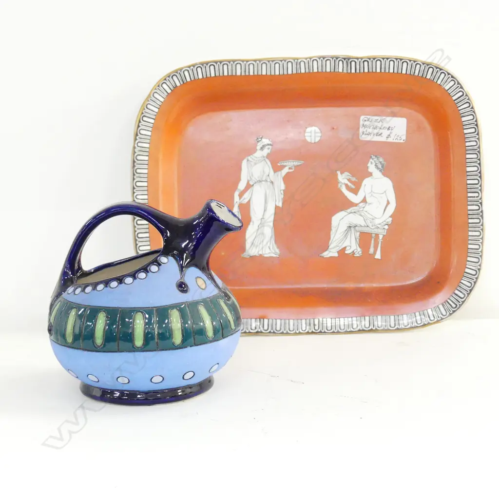 AMPHORA VASE & GREEK TRAY L. 275MM(TRAY) Image 1++