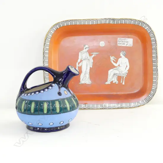 AMPHORA VASE & GREEK TRAY L. 275MM(TRAY)