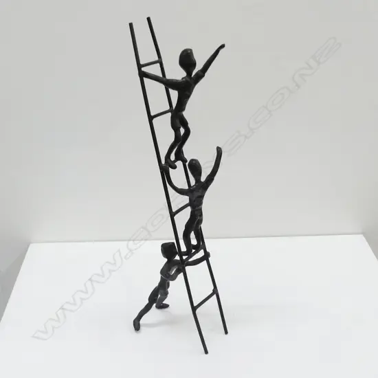 BRONZE SCULPTURE, ACROBATS,  H. 370MM