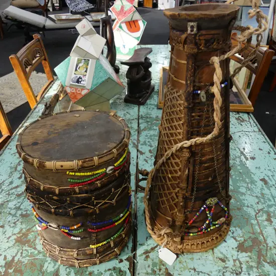 BORNEO JUNGLE PEOPLES BASKET + ARROW  HOBLER COMBINE H. 710MM