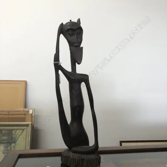 AFRICAN MKONDE TRIBAL WOODEN CARVING, H. 460MM