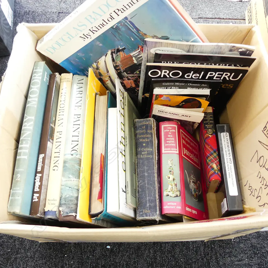 BOX ASST BOOKS, ANTIQUE & ART, INCL BABCOCK, HENRY MOORE Image 1++