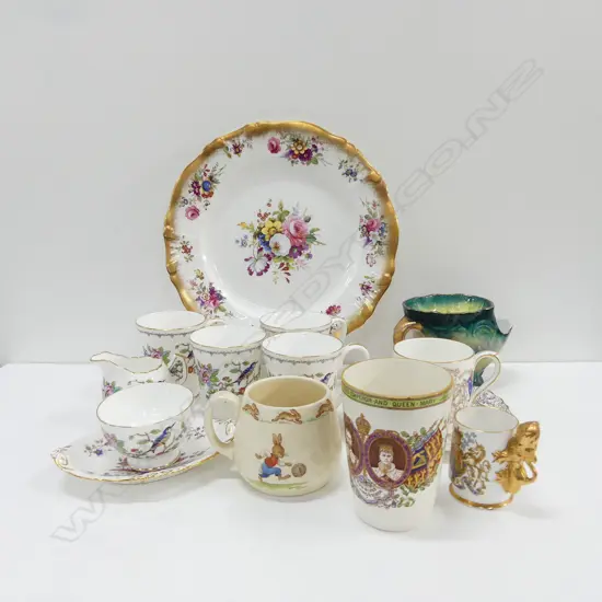 AYNSLEY PART-TEA SET, BUNNIKINS, CORONATION WARE & ASST PCS (6)