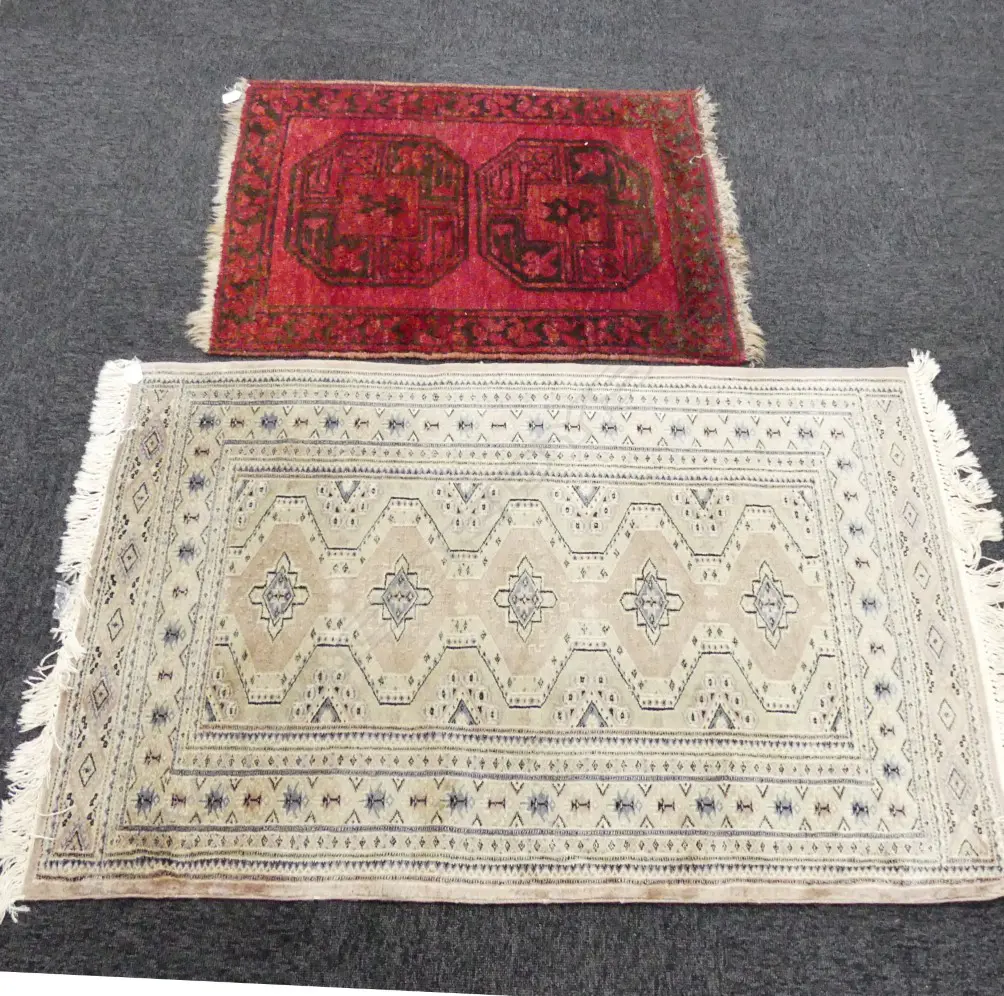 TWO OLD HAND KNOTTED RUGS Image 1++