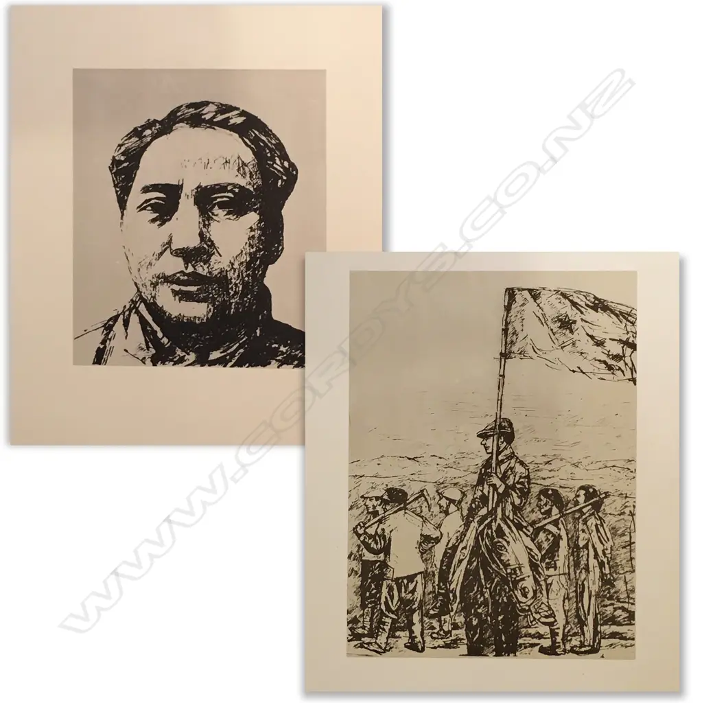 A large folio of 24 illustrations 'Activists of the Revolution and Peace’ in pencil Image 1++
