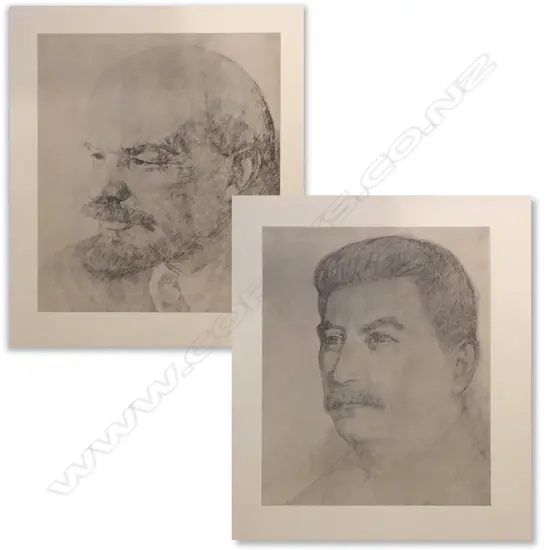 A large folio of 24 illustrations 'Activists of the Revolution and Peace’ in pencil