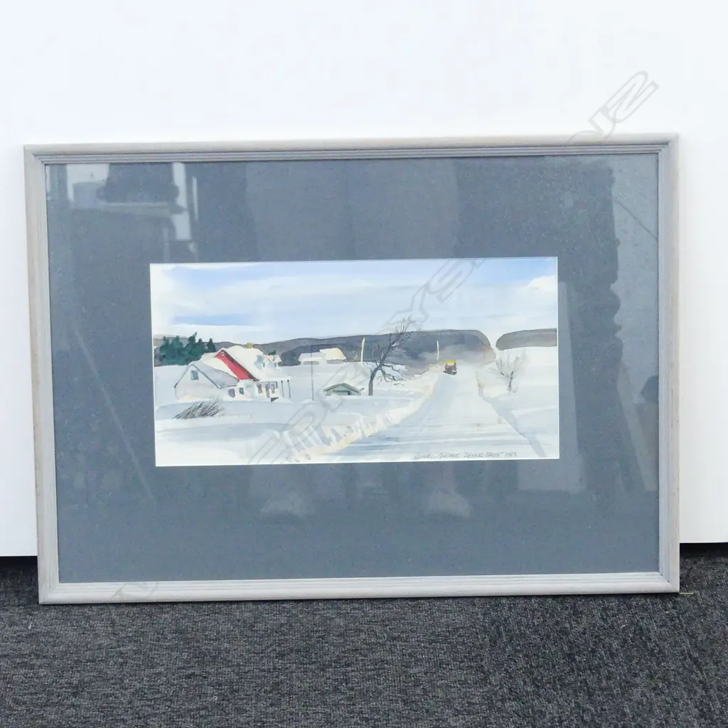 DENNIS BRUCE W/C PAINTING 'RURAL QUEBEC', SOME FOXING Image 1++