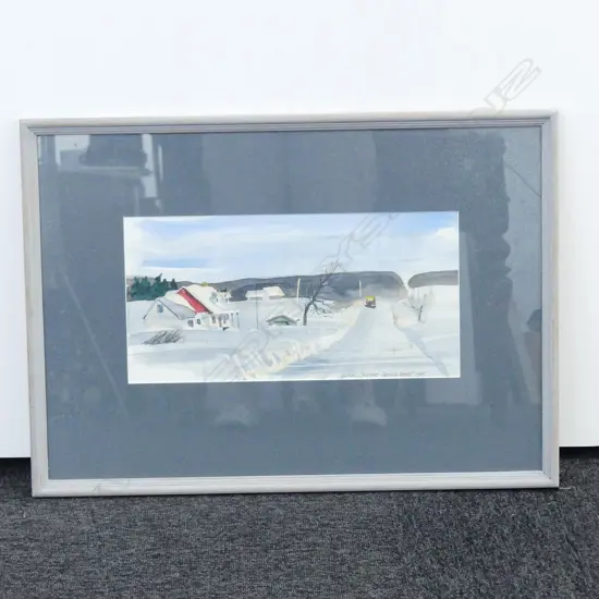 DENNIS BRUCE W/C PAINTING 'RURAL QUEBEC', SOME FOXING