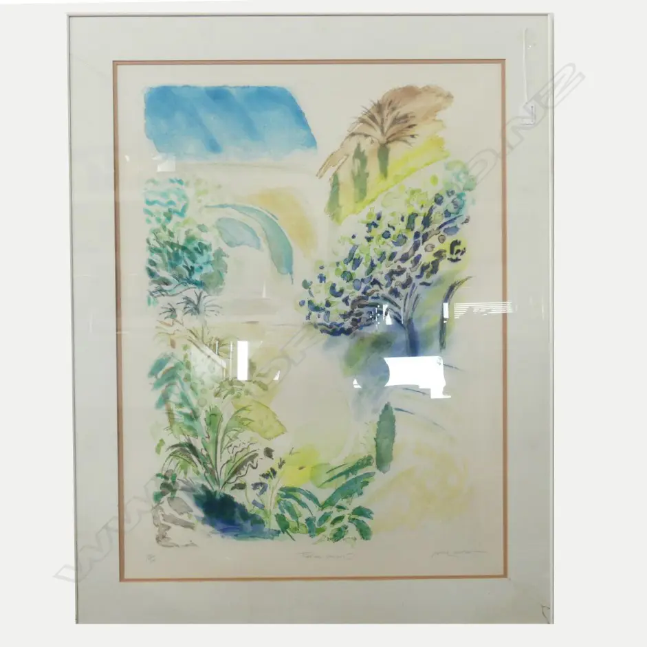 PETER EASTERN 'TROPICAL GARDEN I' (720 X  520MM) & R. WOODARD 'BRIDGE OVER HILLS' (870 X 630MM) LTD ED PRINTS. Image 1++