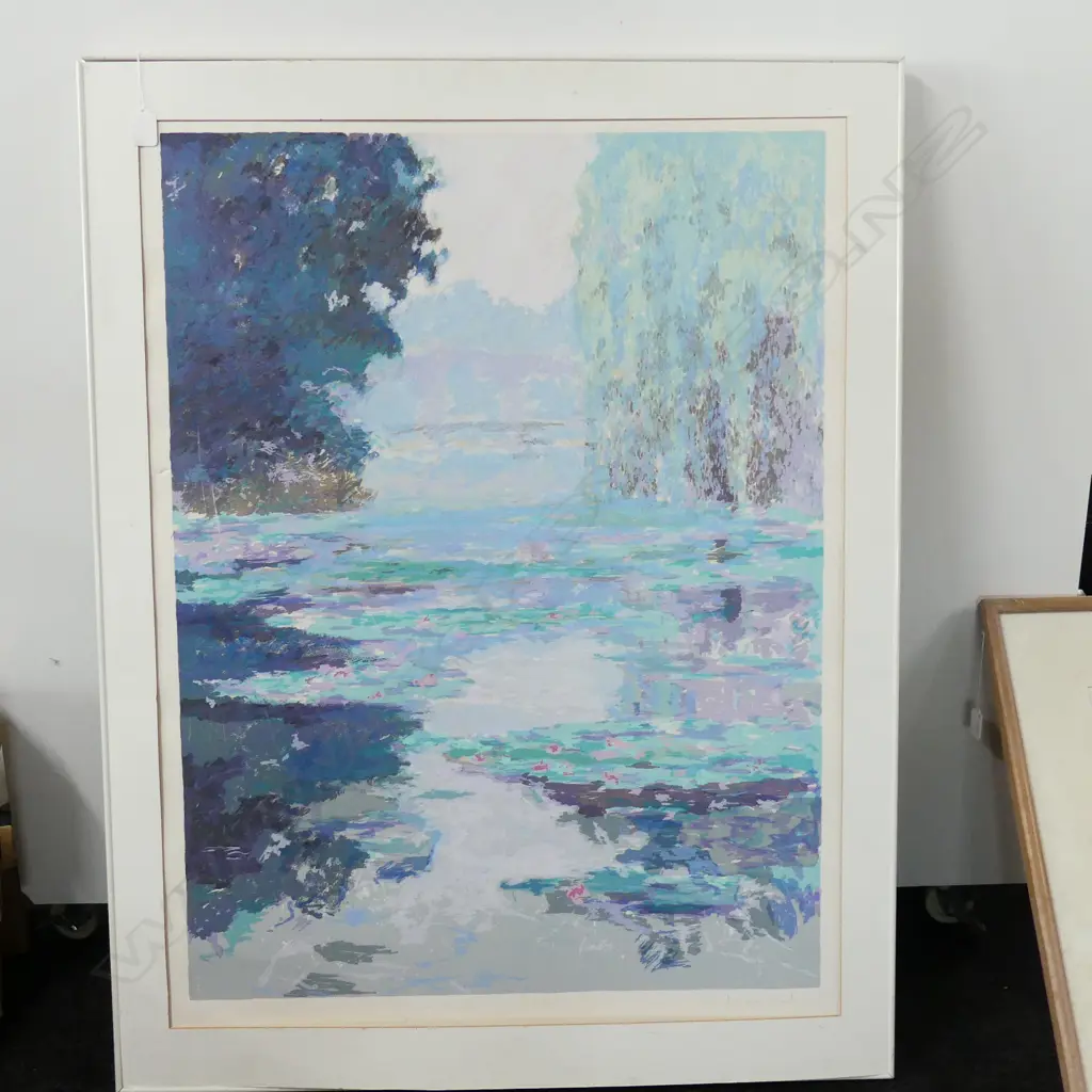 PETER EASTERN 'TROPICAL GARDEN I' (720 X  520MM) & R. WOODARD 'BRIDGE OVER HILLS' (870 X 630MM) LTD ED PRINTS. Image 1++