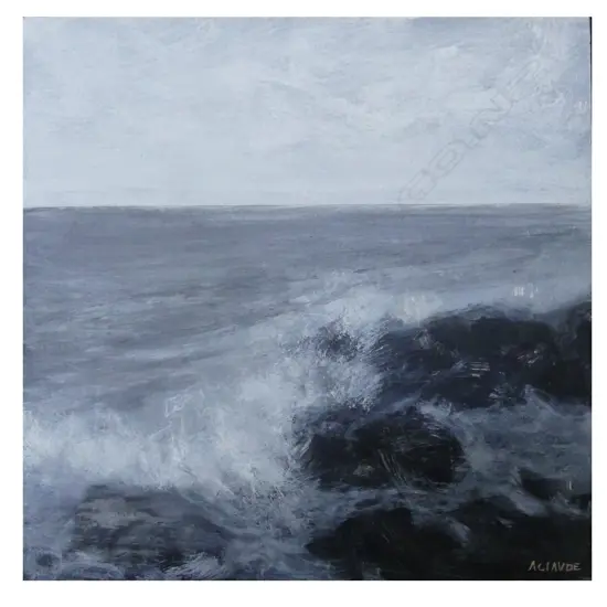 ALEX CLAUDE, SEASCAPE, ACRYLIC ON BOARD, 300 X 300MM