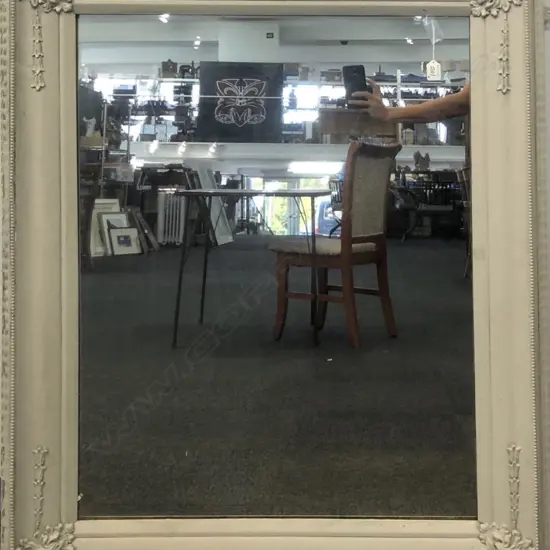 LG OLD PAINTED FRAMED MIRROR, 1740 X 970MM
