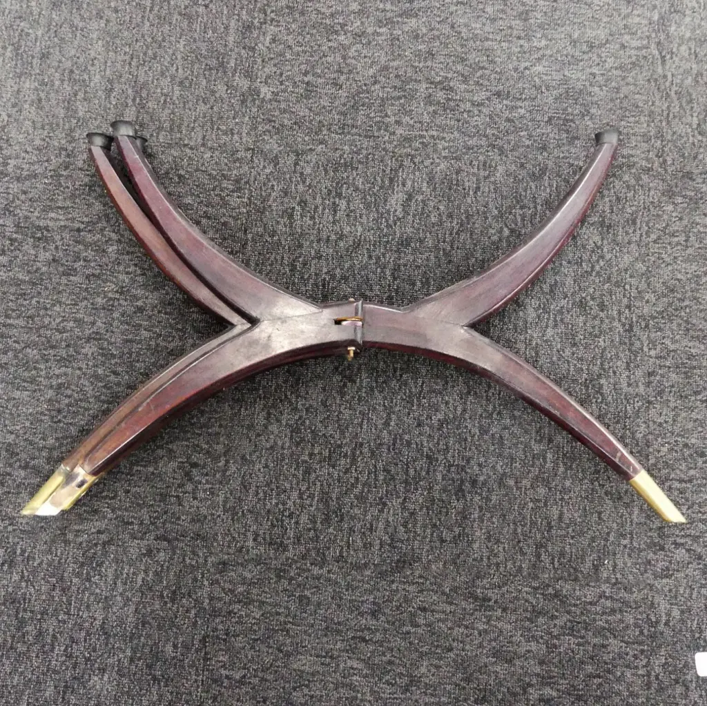 OCTAGONAL CHINESE BRASS TABLE/ WOODEN FOLDING BASE , W. 700MM Image 1++