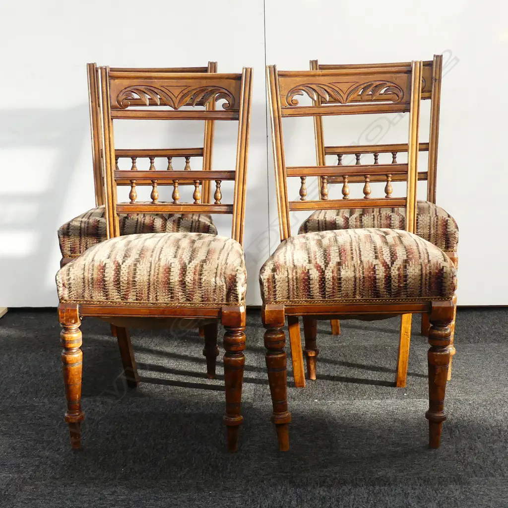 FOUR LATE VICT. WALNUT SIDECHAIRS Image 1++