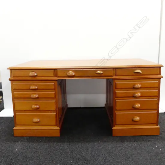 COLONIAL STYLE KAURI TWIN PEDESTAL DESK