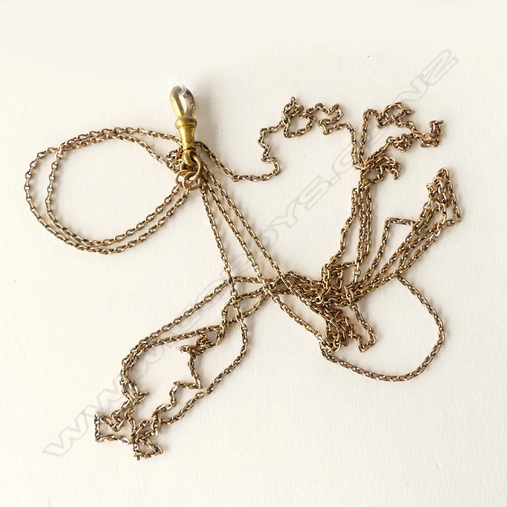 c1900 9CT GOLD MUFF CHAIN 13GM single clasp Image 1++
