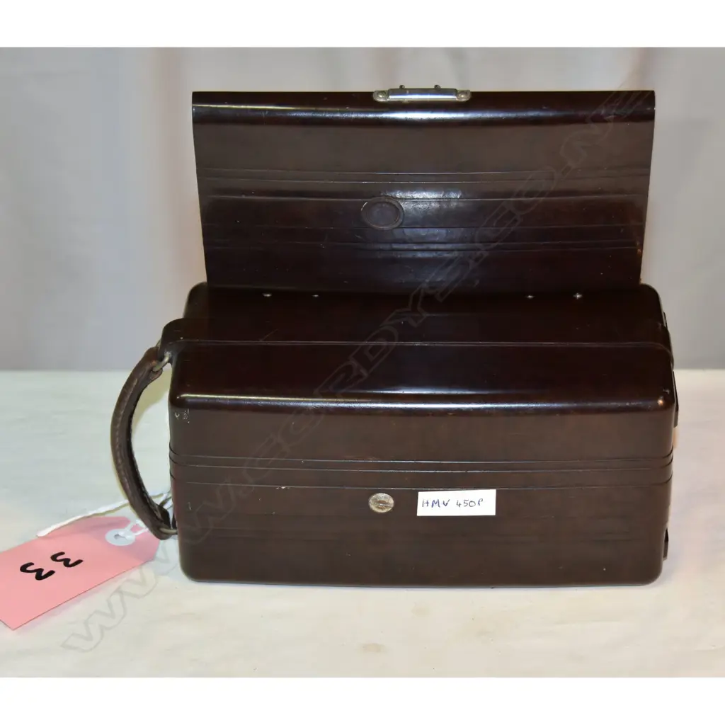 Model 450P, by HMV, brown bakelite. H.225mm Image 1++