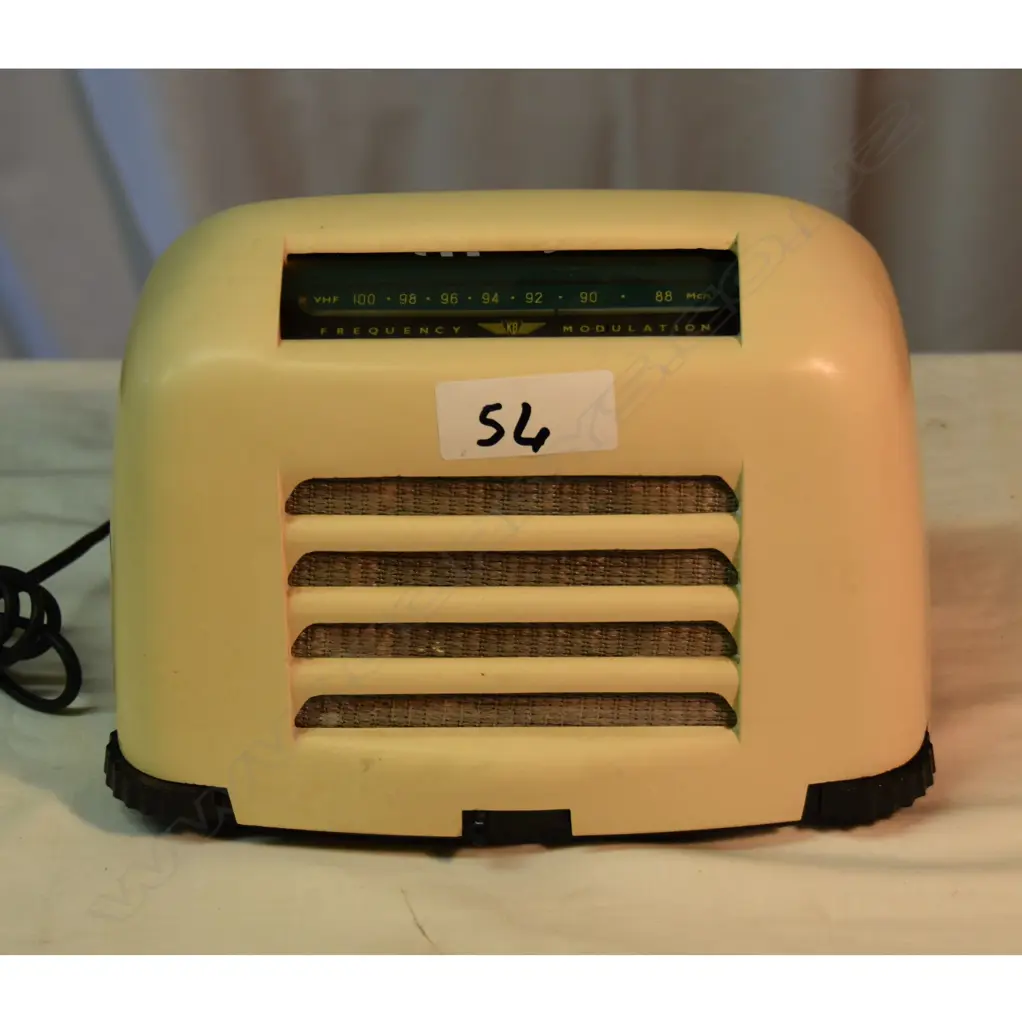 Model  ‘Toaster’, by Kolster Brandes, Cream, Plastic, FM Radio. H.175mm Image 1++