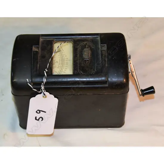 Model Megohm meter, by AR Harris, metal case. H.135mm