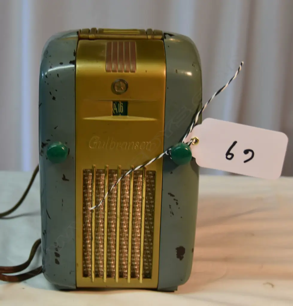 Model Gulbransen 518N ‘Fridge’, by Collier and Beale, Light Blue, metal. H.235mm Image 1++