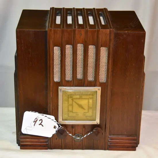 Model FISK Radiolette, by AWA, Wood. H.280mm