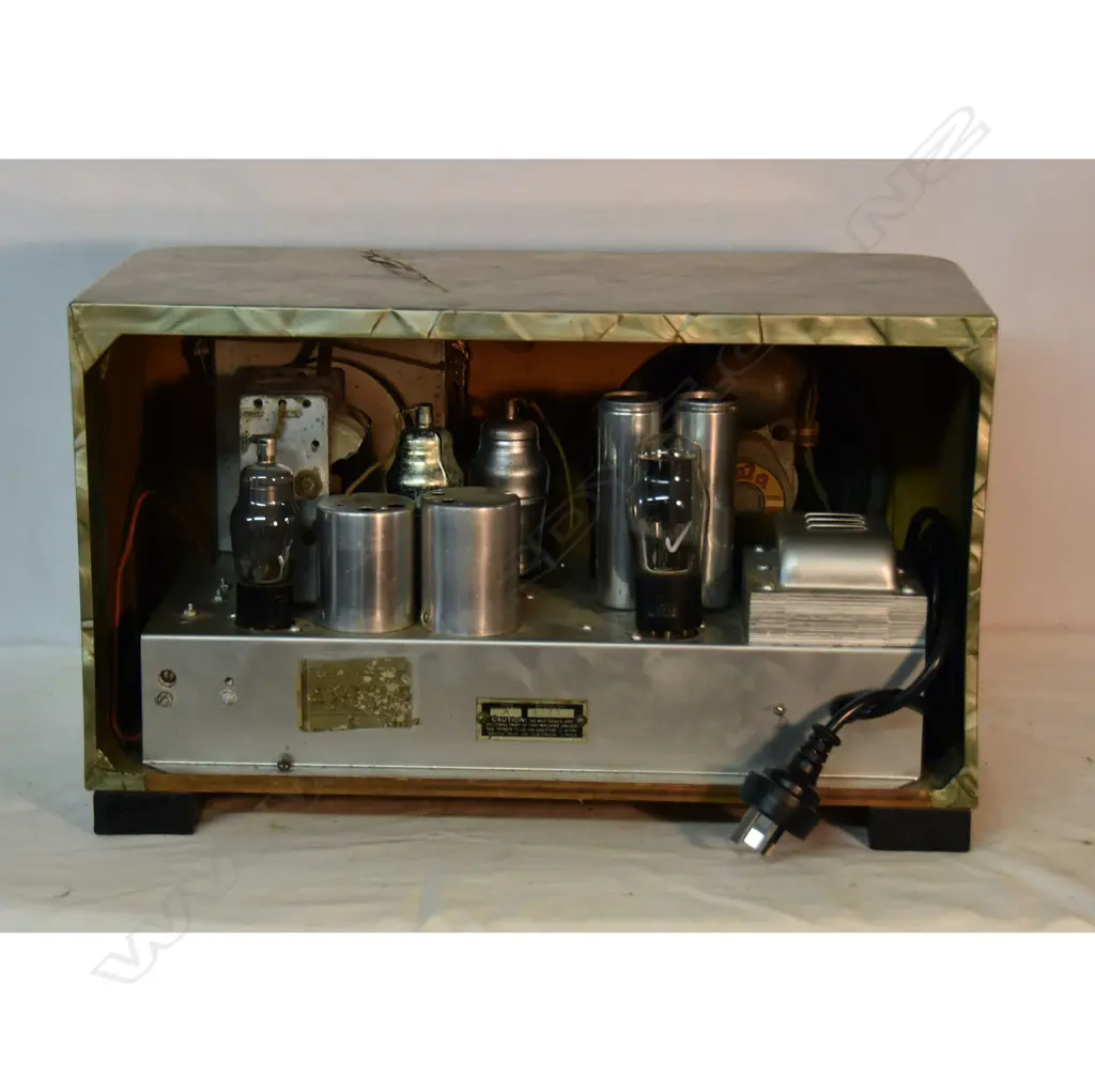 Model Model A  (M.O.P.), by World Radio, Mother of Pearl vinyl on wood. A/F. H.280mm Image 1++