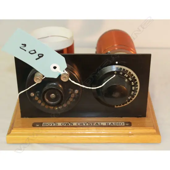 Model Boy’s Own Crystal Radio, by Gerry Billman,. H.140mm