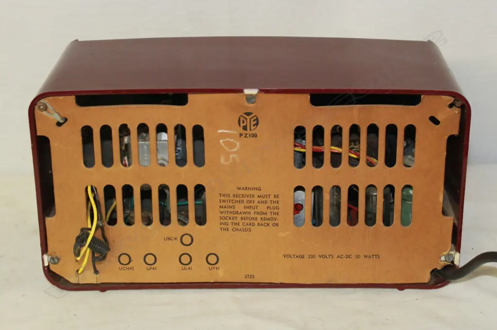 Model PZ100, by Pye, Red and cream. H.160mm Image 1++