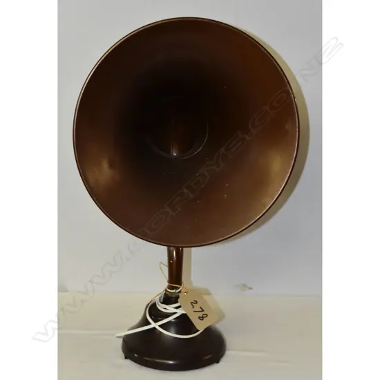 BTH D1823 loud speaking telephone horn, Bakelite and metal. H.595mm