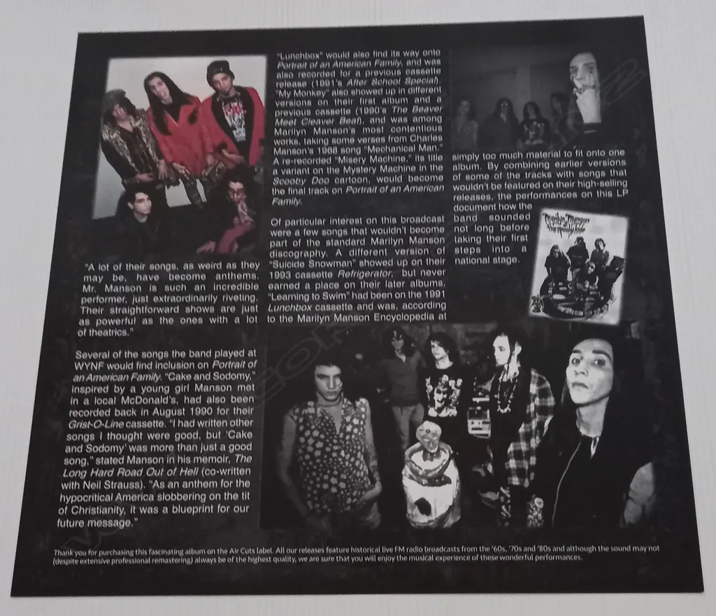Marilyn Manson & The Spooky Kids, Live As Hell 1992 Image 1++