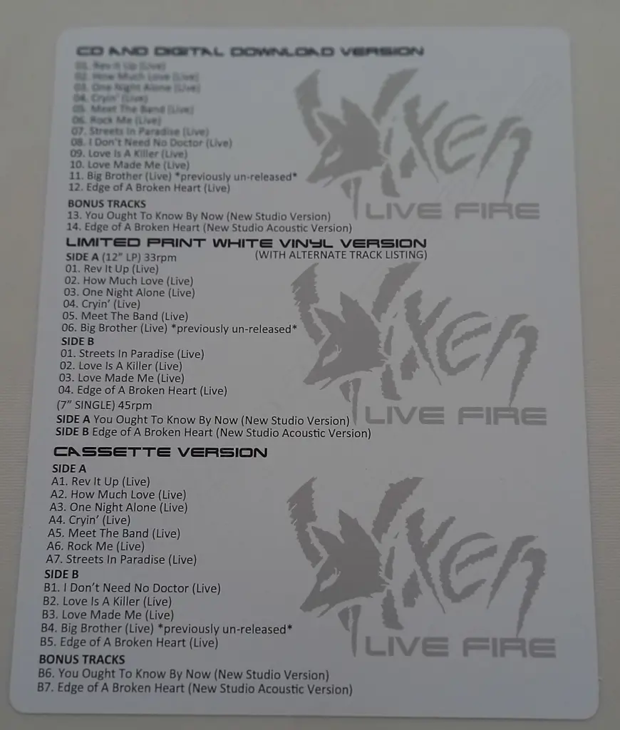 Vixen (2), Live Fire Image 1++