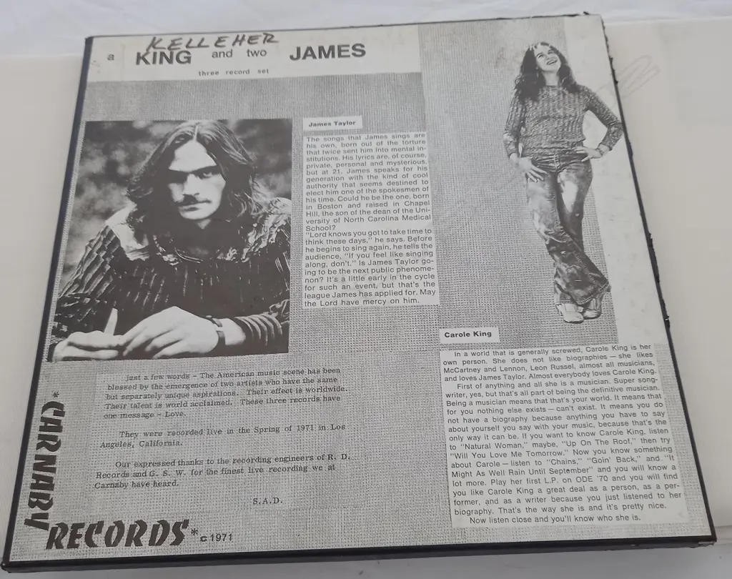 Carole King / James Taylor (2), A King And Two James Image 1++