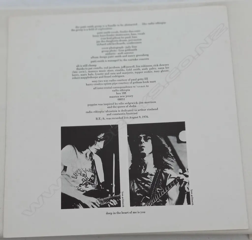 Patti Smith Group, Radio Ethiopia Image 1++