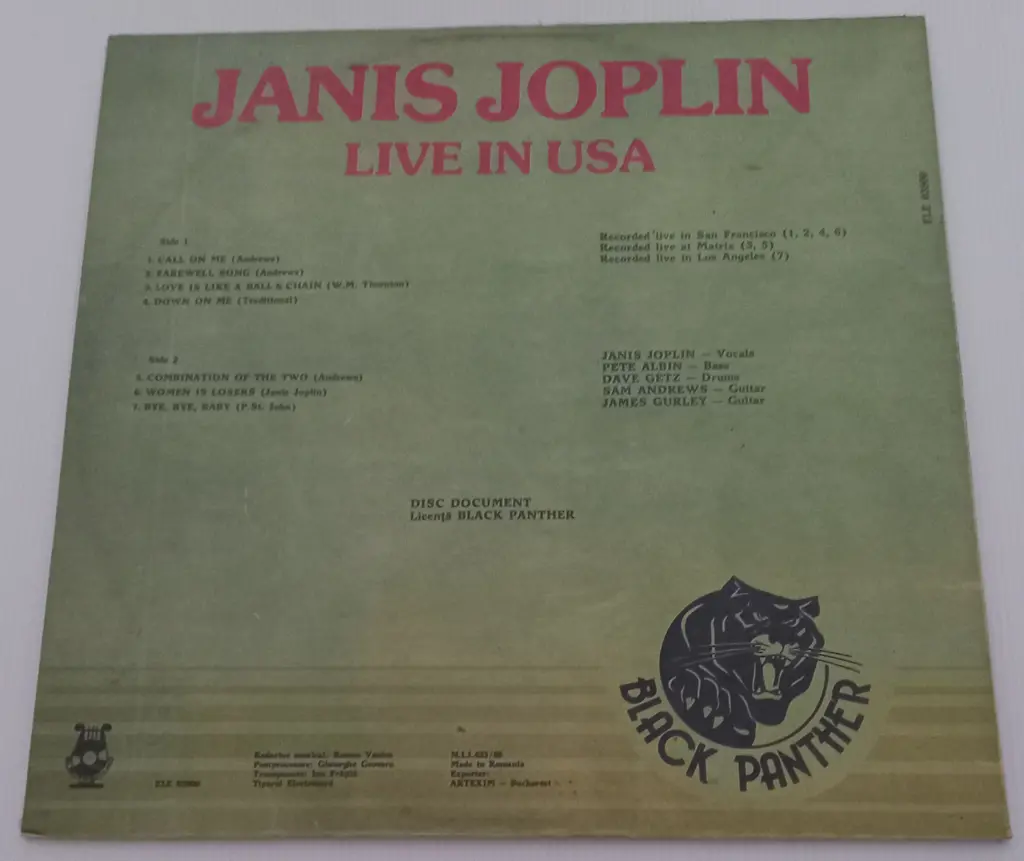 Janis Joplin, Live In USA Image 1++