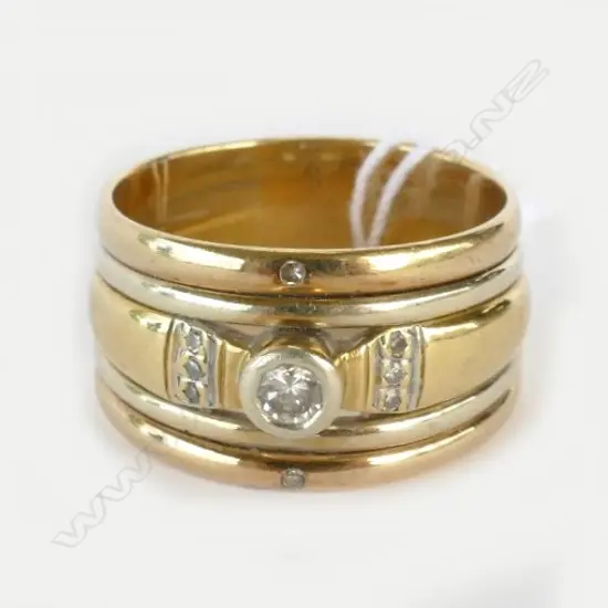9CT GOLD AND DIAMOND SET BAND (RETAIL REPLACEMENT $3149)