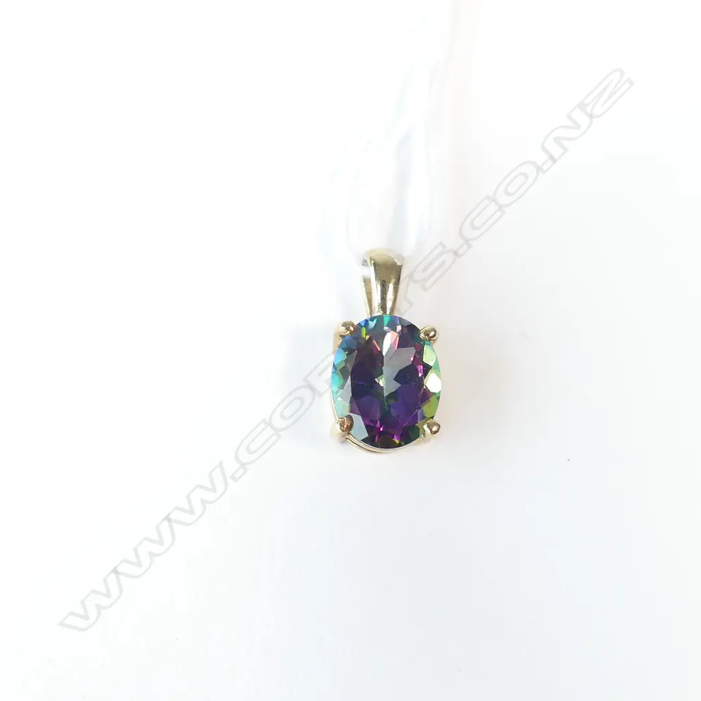 9CT MYSTIC FIRE TOPAZ PENDANT Image 1++