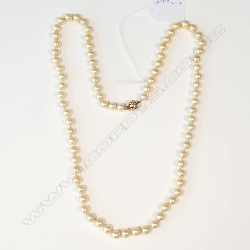 STRING OF PEARLS 9CT GOLD L.350MM (79 PEARLS) Image 1++