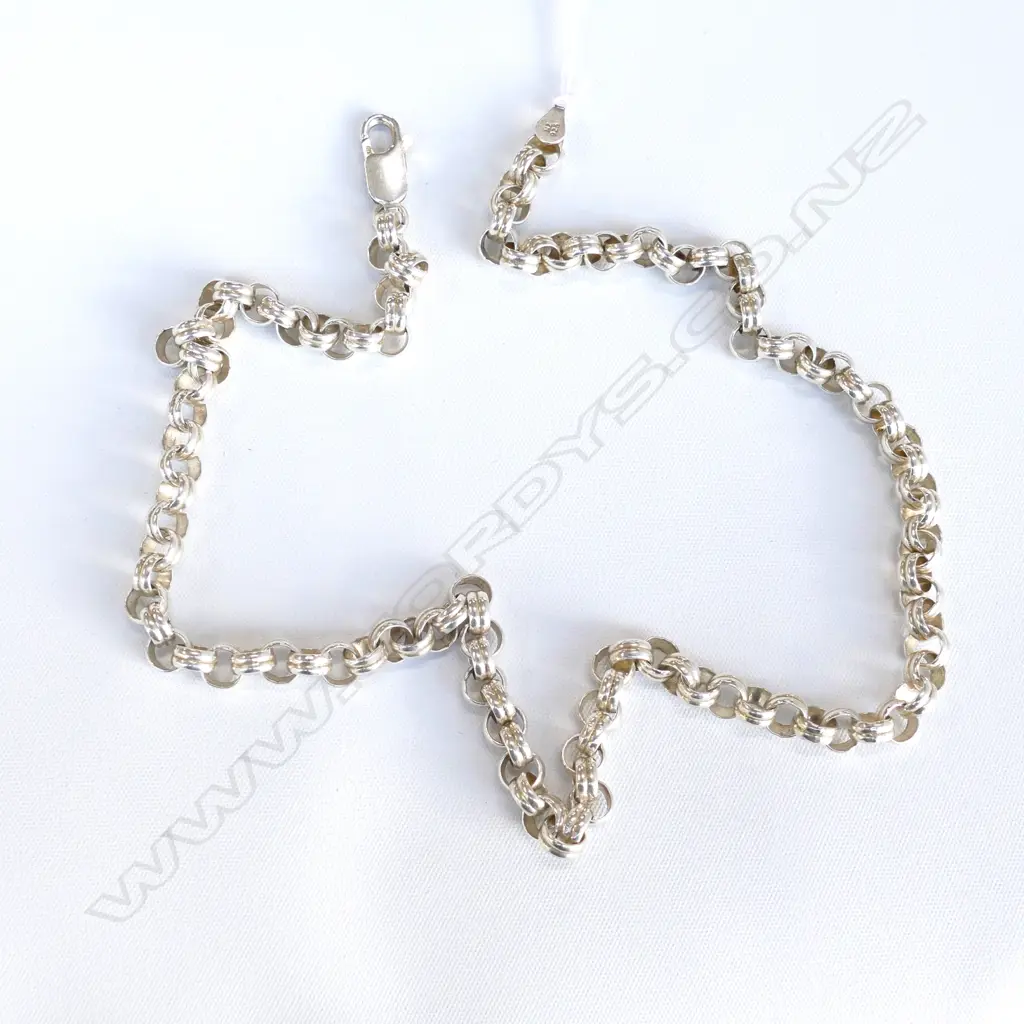 SILVER  NECK CHAIN w PARROT BEACK CLASP. L.510mm Image 1++