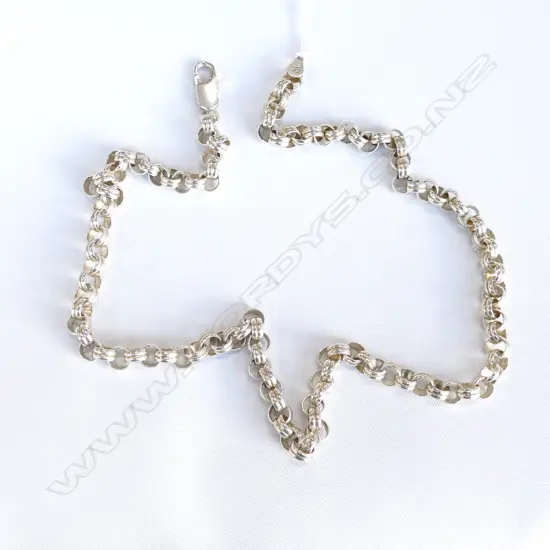 SILVER  NECK CHAIN w PARROT BEACK CLASP. L.510mm