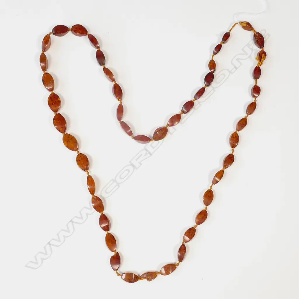GRADUATED AMBER BEAD NECKLACE L.800MM Image 1++