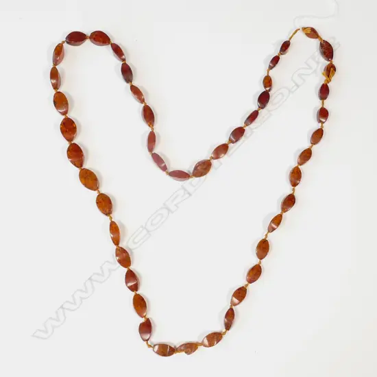 GRADUATED AMBER BEAD NECKLACE L.800MM