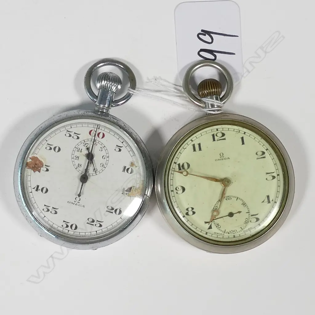2 OMEGA POCKET WATCHES: 1 STOP WATCH... Image 1++