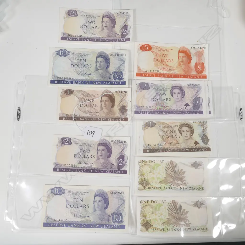 TWENTY NZ BANK NOTES - $1 / $2 / $5 / $10  Image 1++