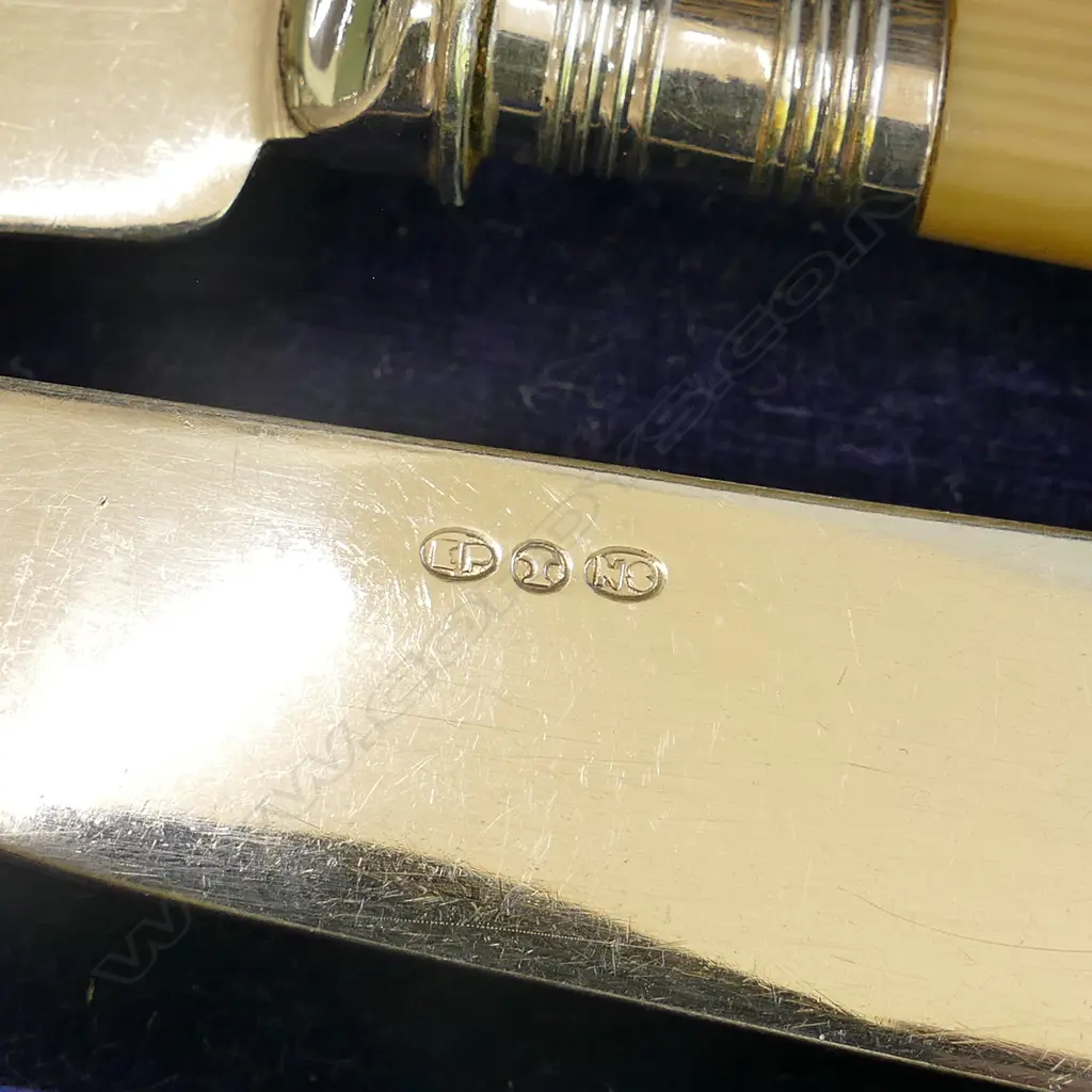 WOODEN CASED 1920S SET OF SILVER PLATE FISH SERVICE FOR 6 (19029) Image 1++