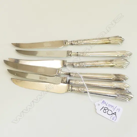 6 STG SILVER FRUIT KNIVES SHEFFIELD 1902